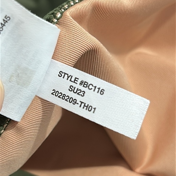 J. Crew Ruched V-neck One Piece Swimsuit in Army/Olive Green BC116 - Size 20 - Picture 14 of 14